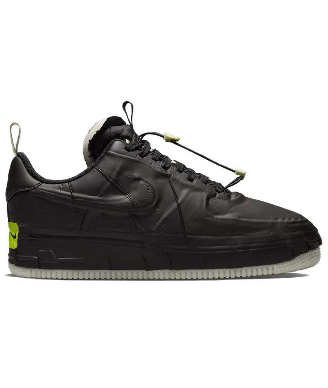 NIKE Черные кожаные низкие кроссовки / кеды, фото 1