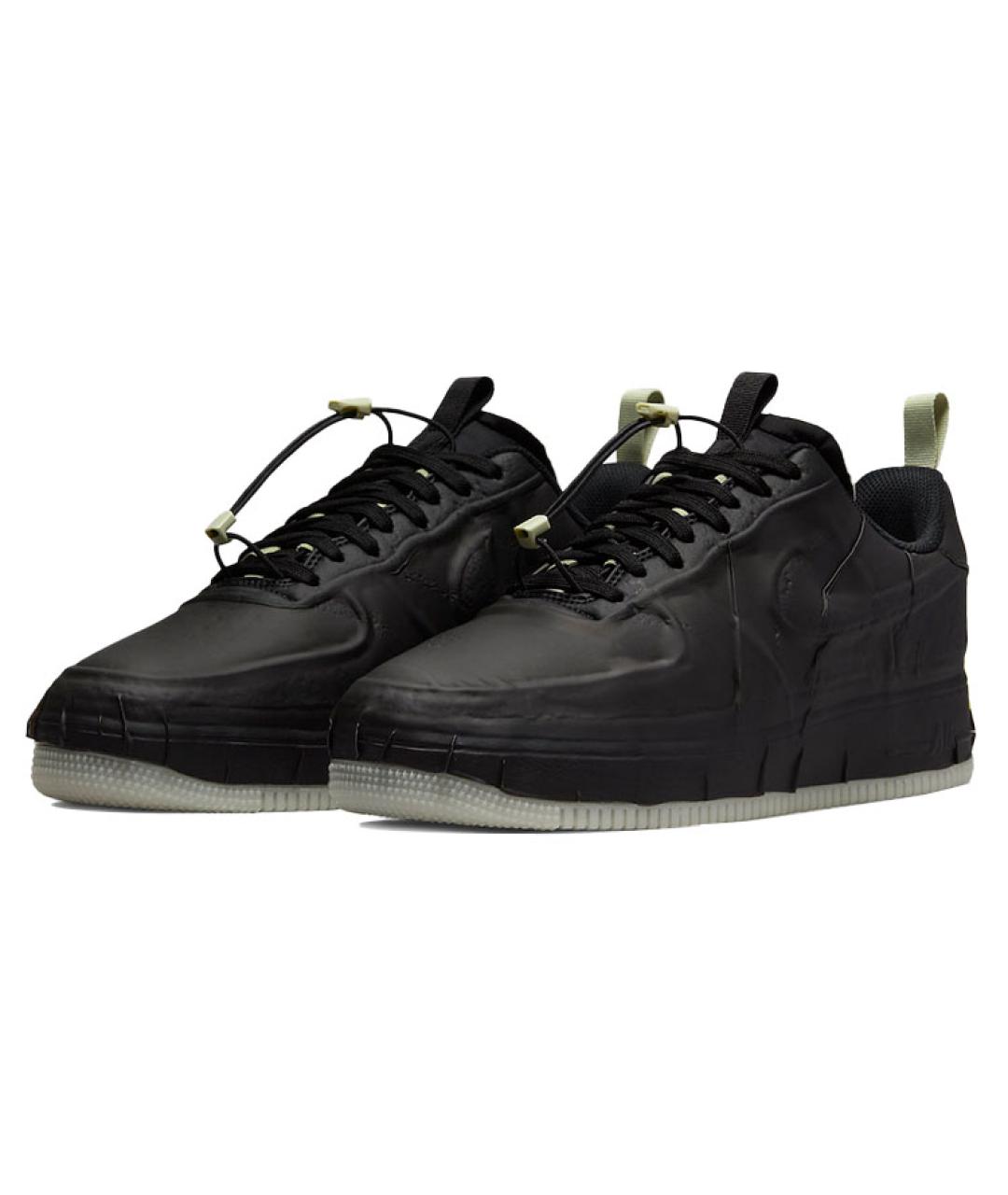 NIKE Черные кожаные низкие кроссовки / кеды, фото 4