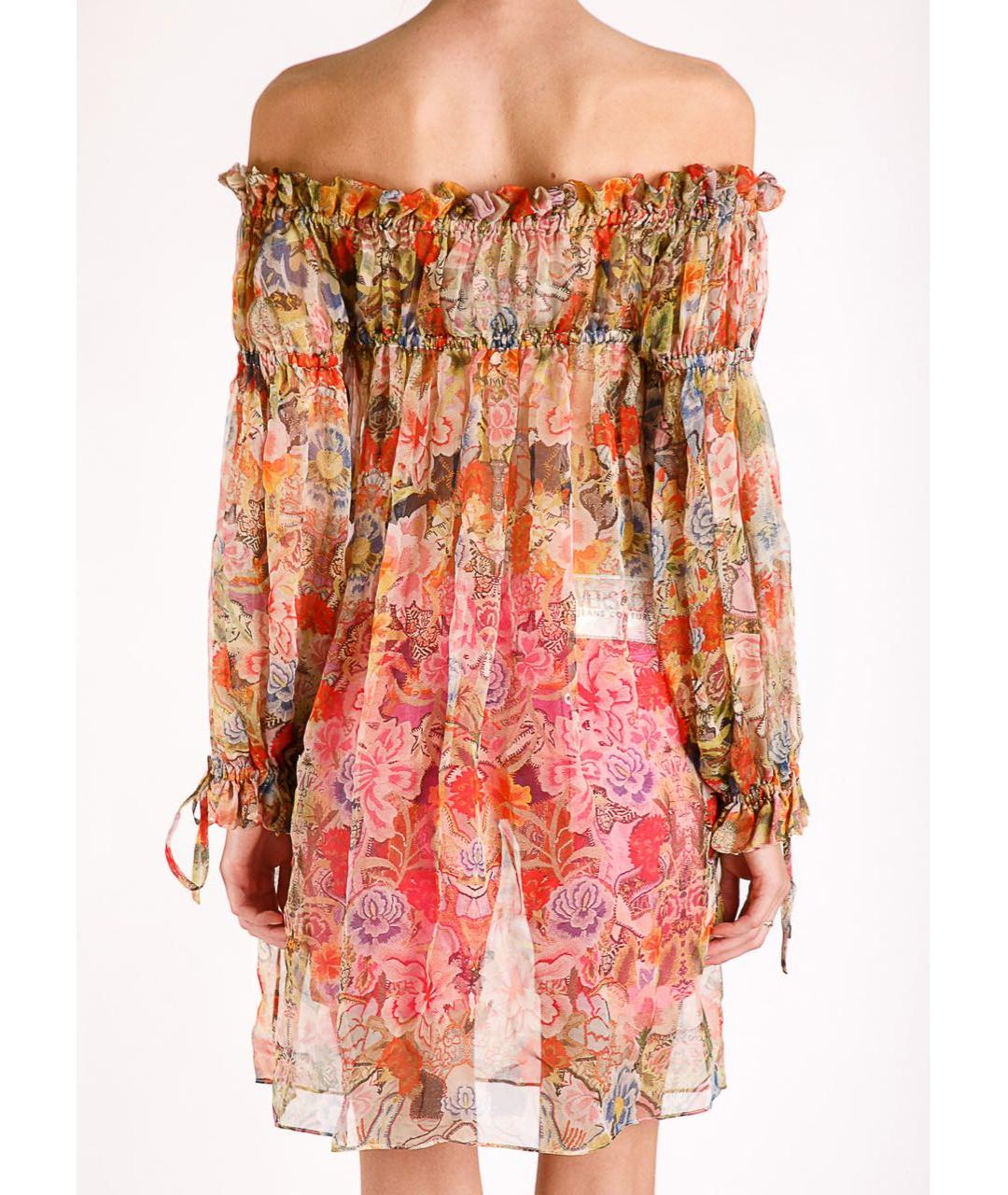 ALEXANDER MCQUEEN Мульти шелковое коктейльное платье, фото 3