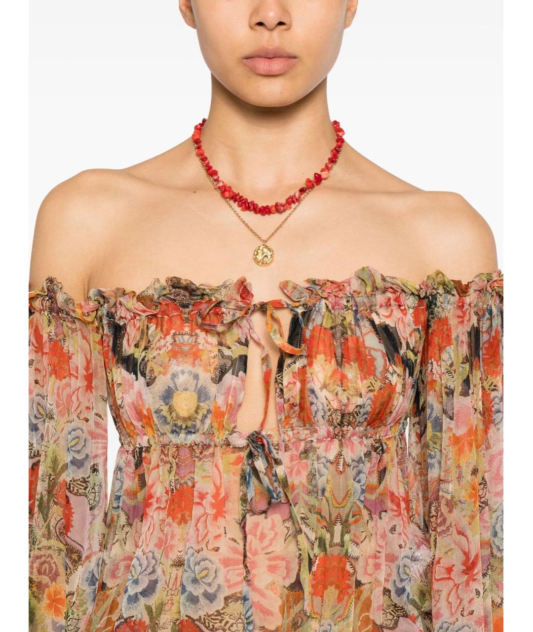 ALEXANDER MCQUEEN Мульти шелковое коктейльное платье, фото 4