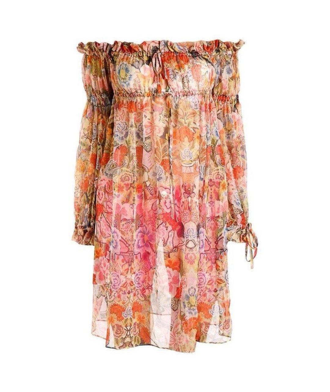 ALEXANDER MCQUEEN Мульти шелковое коктейльное платье, фото 1