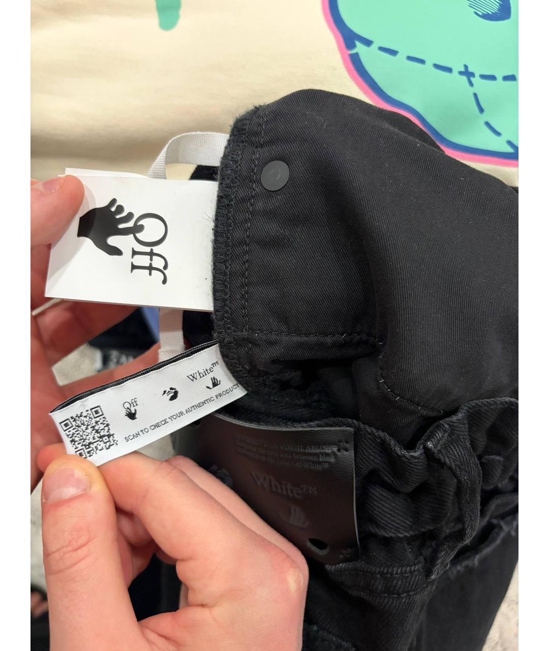 OFF-WHITE Черные хлопковые классические брюки, фото 3