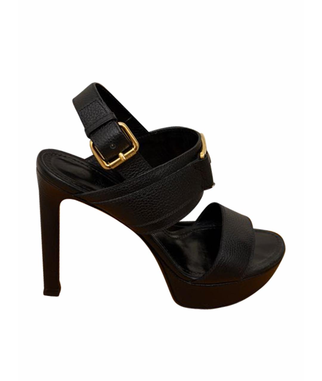 LOUIS VUITTON Черные кожаные босоножки, фото 1