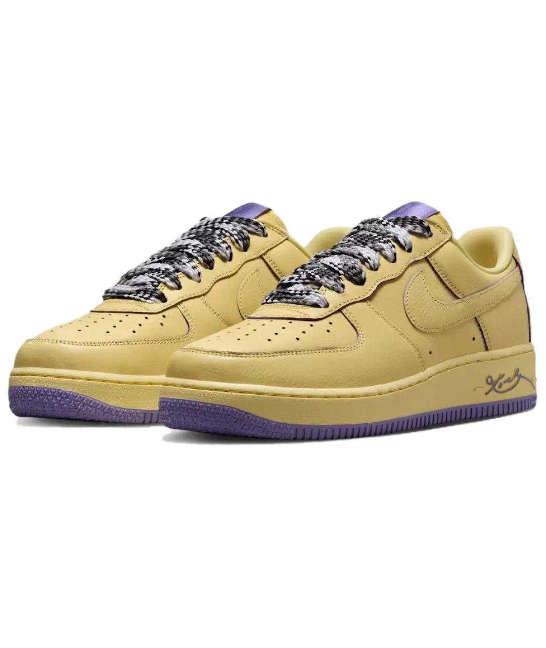 NIKE Желтые кожаные кроссовки, фото 4