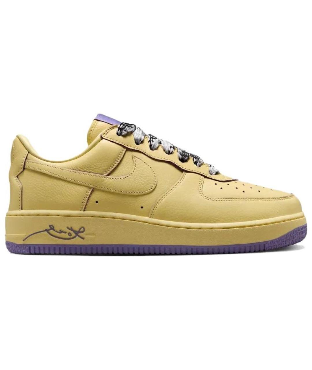 NIKE Желтые кожаные кроссовки, фото 1