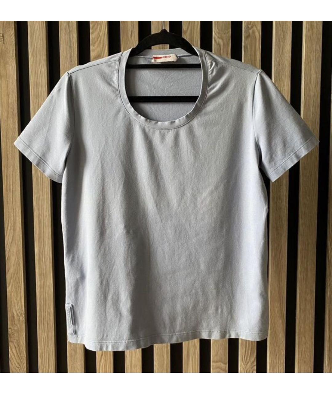 PRADA Голубая хлопко-эластановая футболка, фото 9