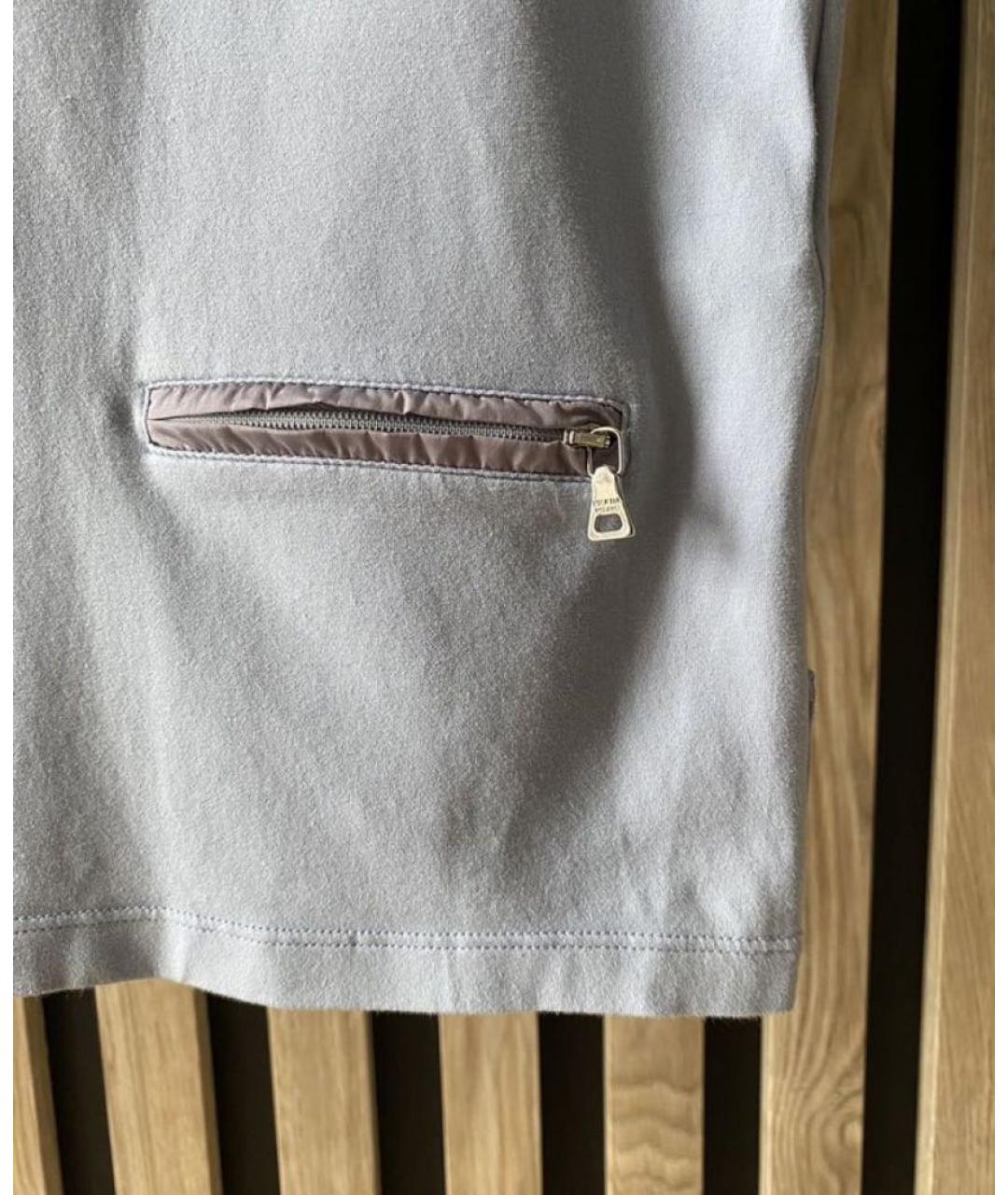 PRADA Голубая хлопко-эластановая футболка, фото 3