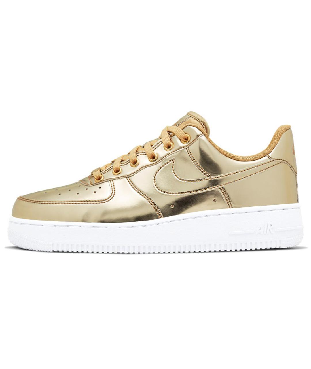 NIKE Золотые кожаные кроссовки, фото 3