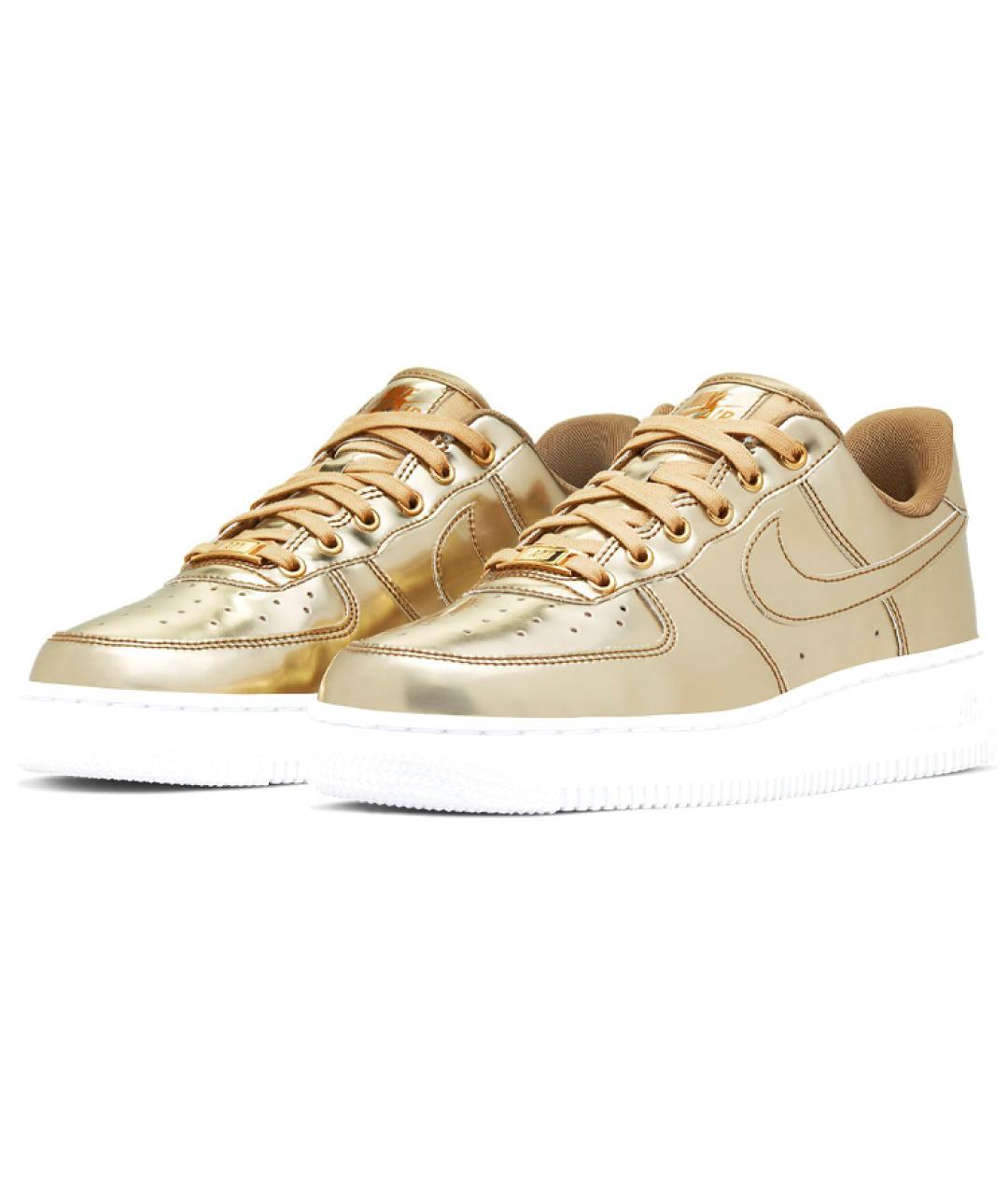 NIKE Золотые кожаные кроссовки, фото 4