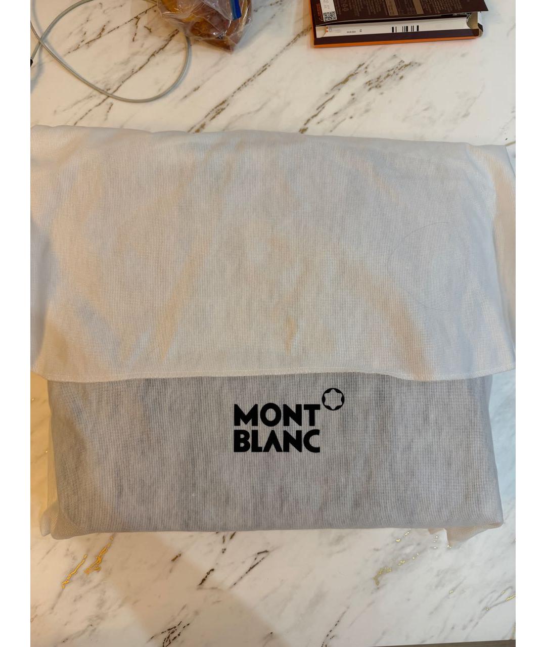 MONTBLANC Черный кожаный портфель, фото 6