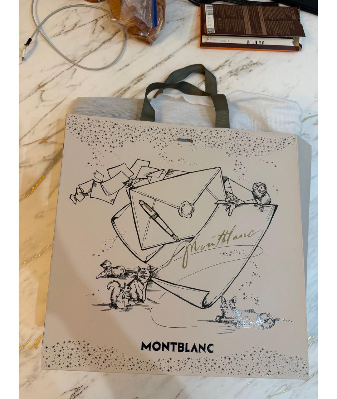 MONTBLANC Черный кожаный портфель, фото 5