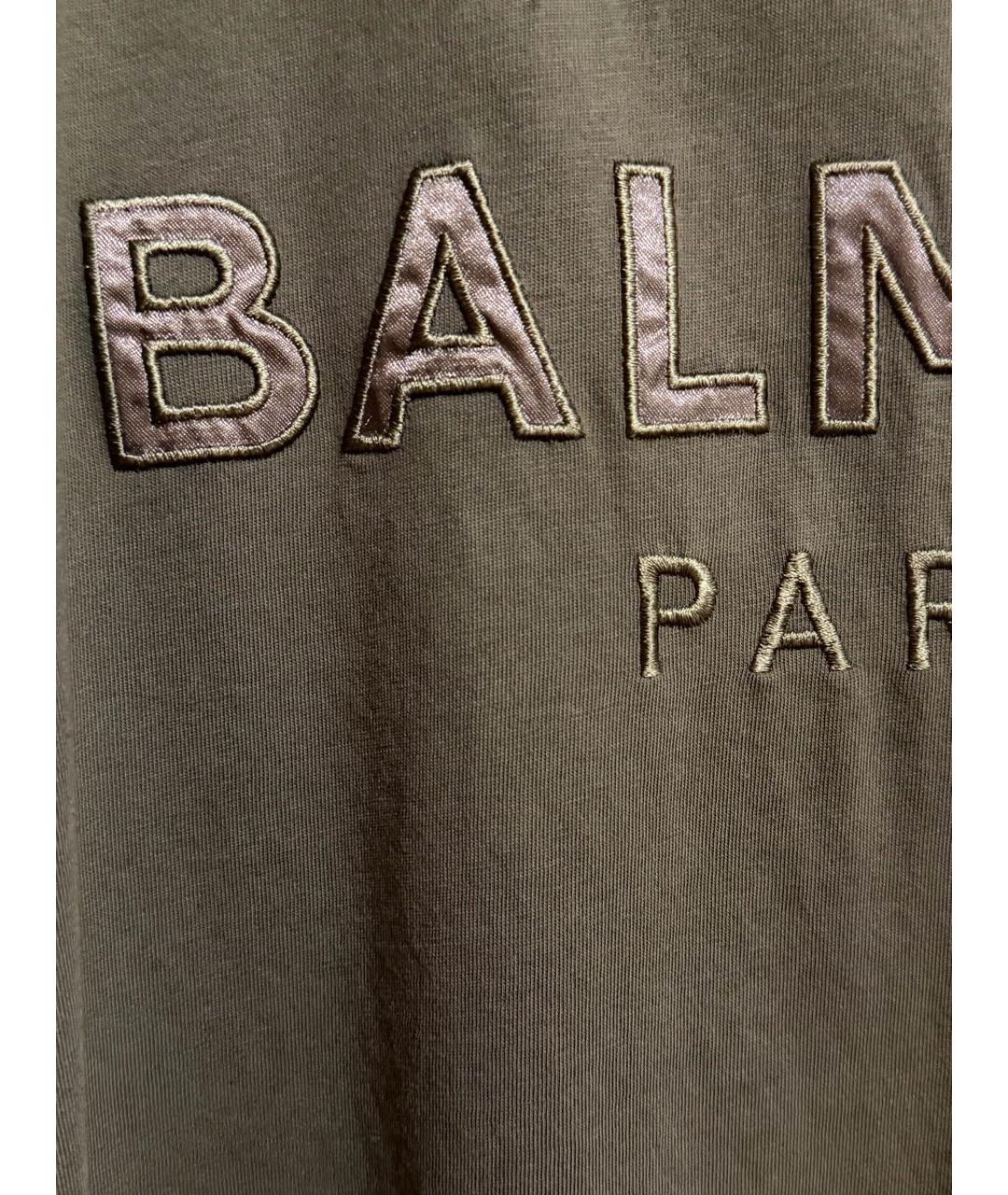 BALMAIN Хаки футболка, фото 4