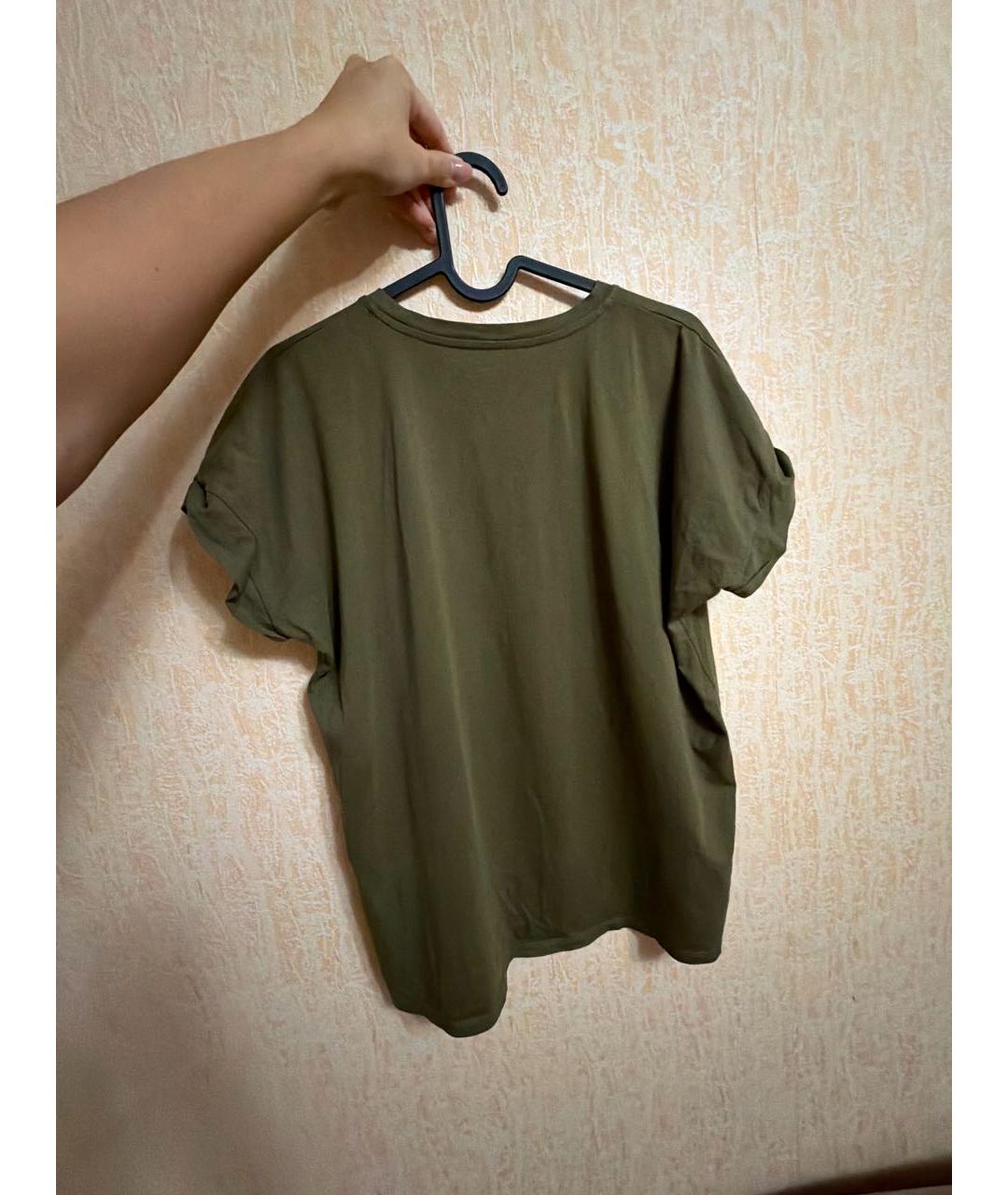 BALMAIN Хаки футболка, фото 2