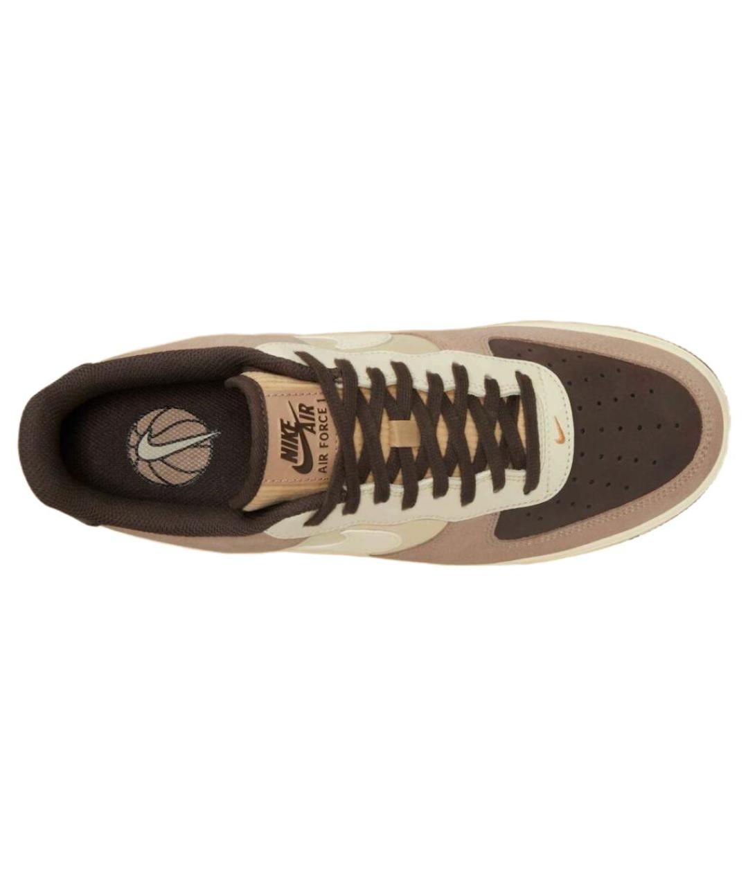 NIKE Коричневые кожаные низкие кроссовки / кеды, фото 5