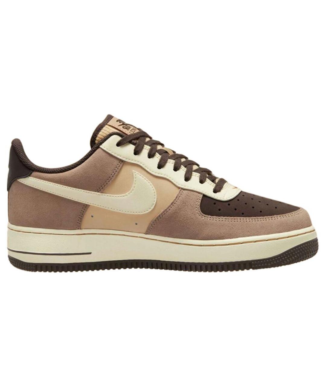 NIKE Коричневые кожаные низкие кроссовки / кеды, фото 2