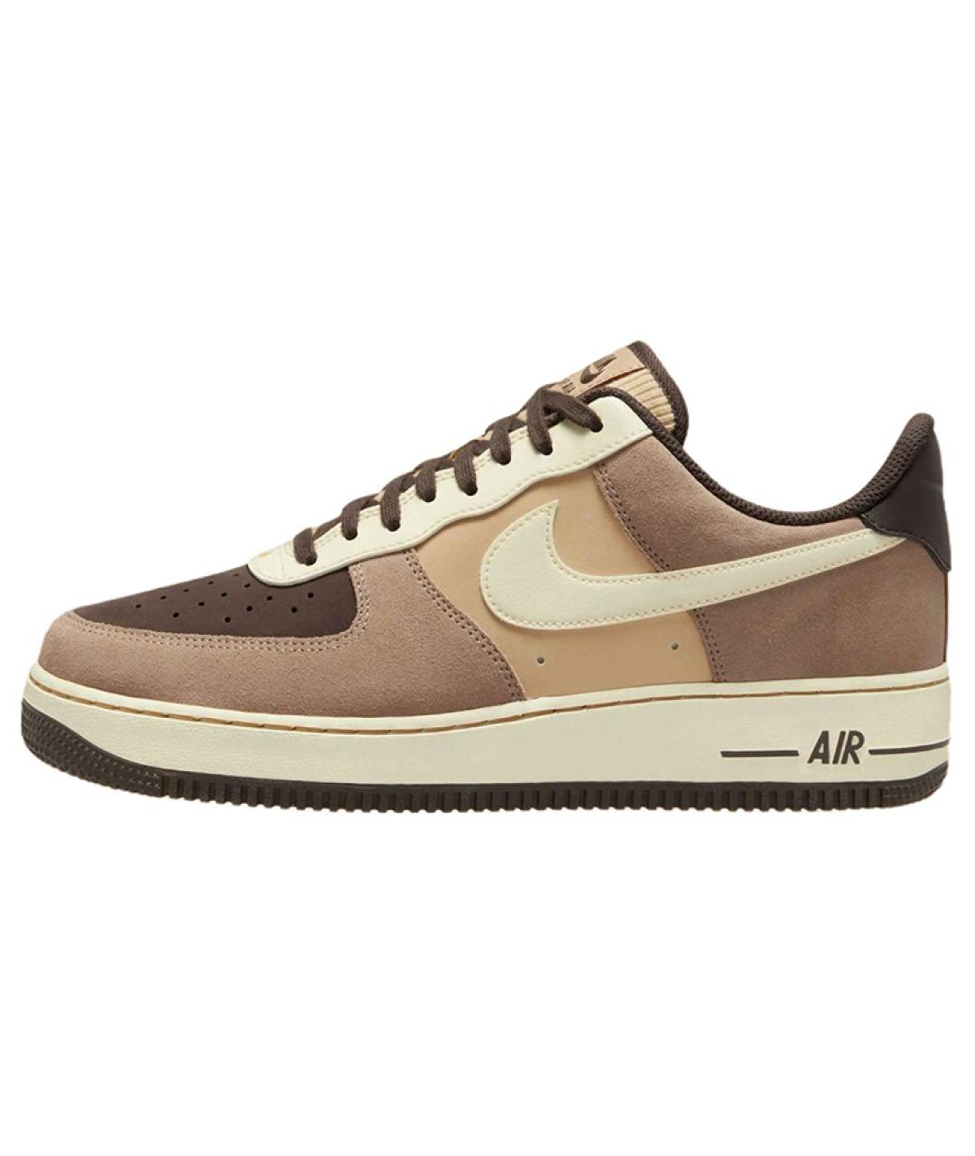 NIKE Коричневые кожаные низкие кроссовки / кеды, фото 3