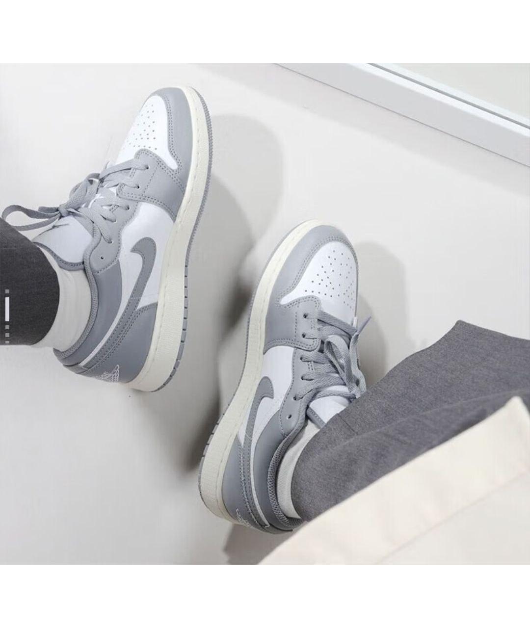 JORDAN Серые кожаные кроссовки, фото 4