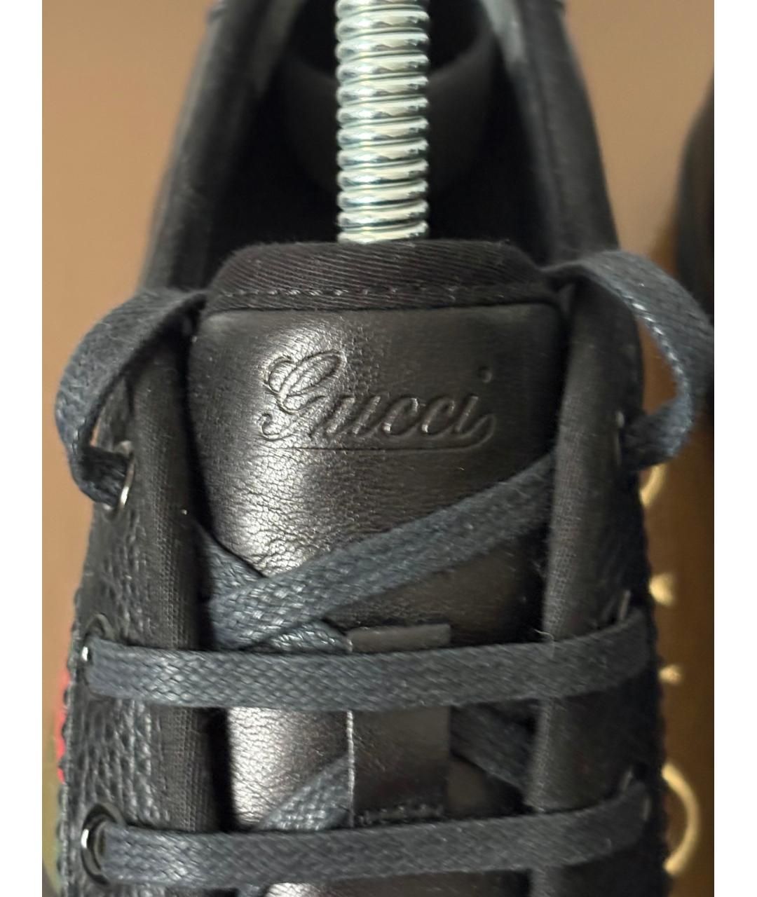 GUCCI Черные кожаные кеды, фото 3