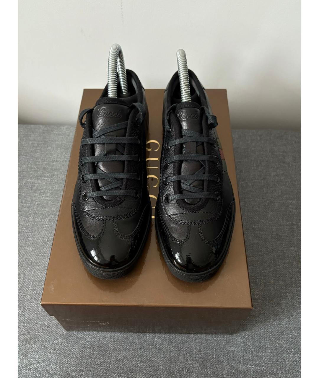 GUCCI Черные кожаные кеды, фото 2