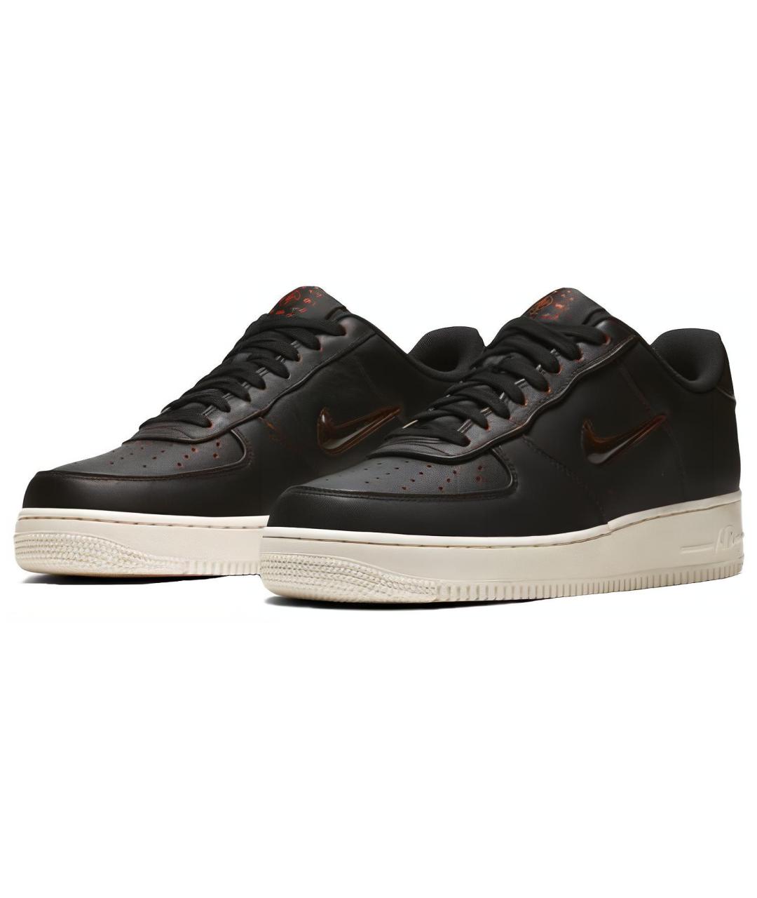 NIKE Черные кожаные низкие кроссовки / кеды, фото 4