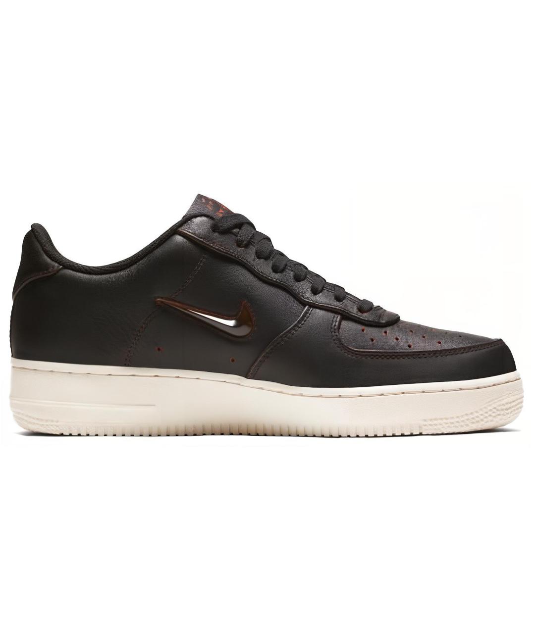NIKE Черные кожаные низкие кроссовки / кеды, фото 3