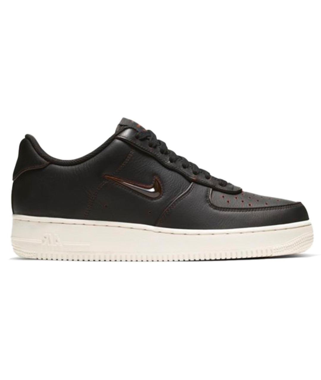NIKE Черные кожаные низкие кроссовки / кеды, фото 1