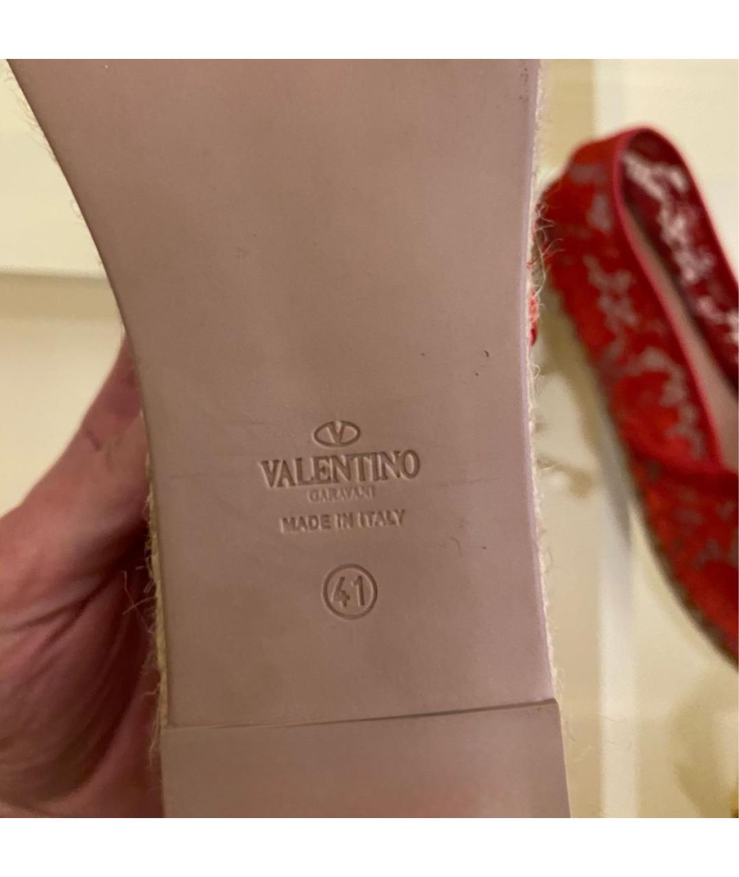 VALENTINO Красные кожаные эспадрильи, фото 5