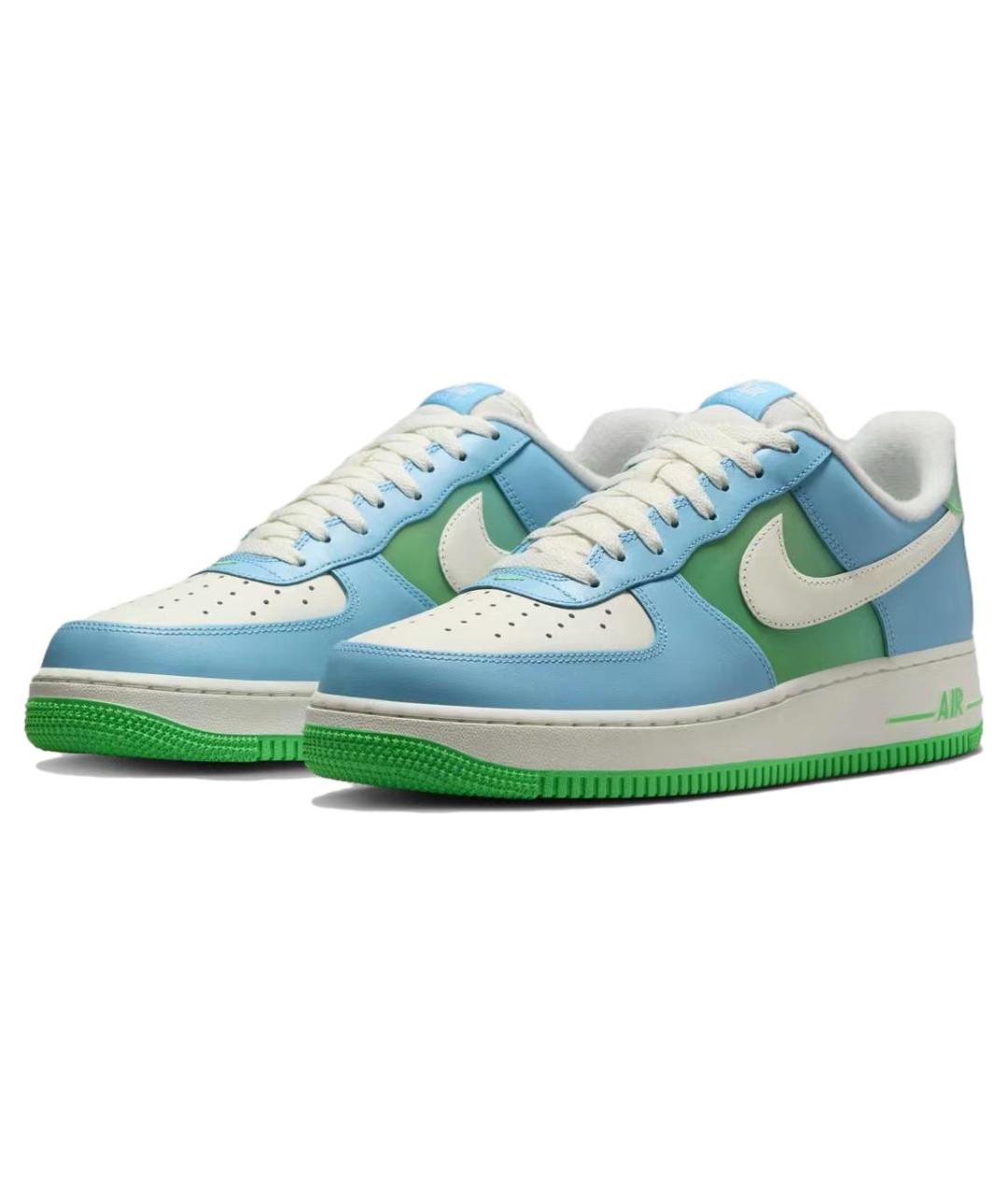 NIKE Синие кожаные низкие кроссовки / кеды, фото 4