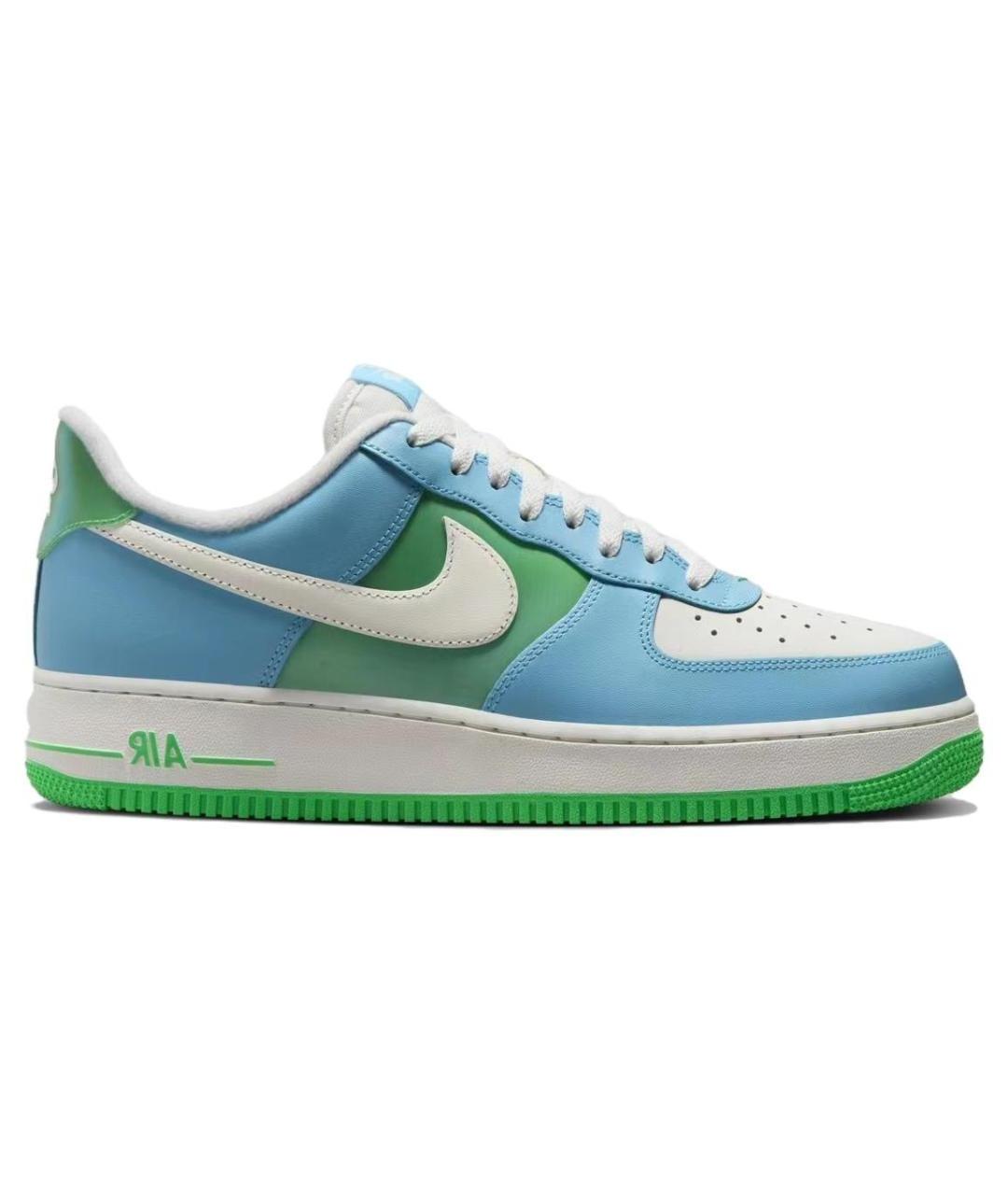 NIKE Синие кожаные низкие кроссовки / кеды, фото 1