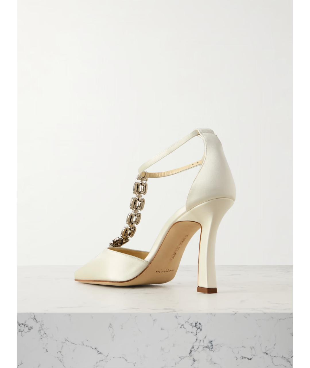 MANOLO BLAHNIK Белые текстильные туфли, фото 4