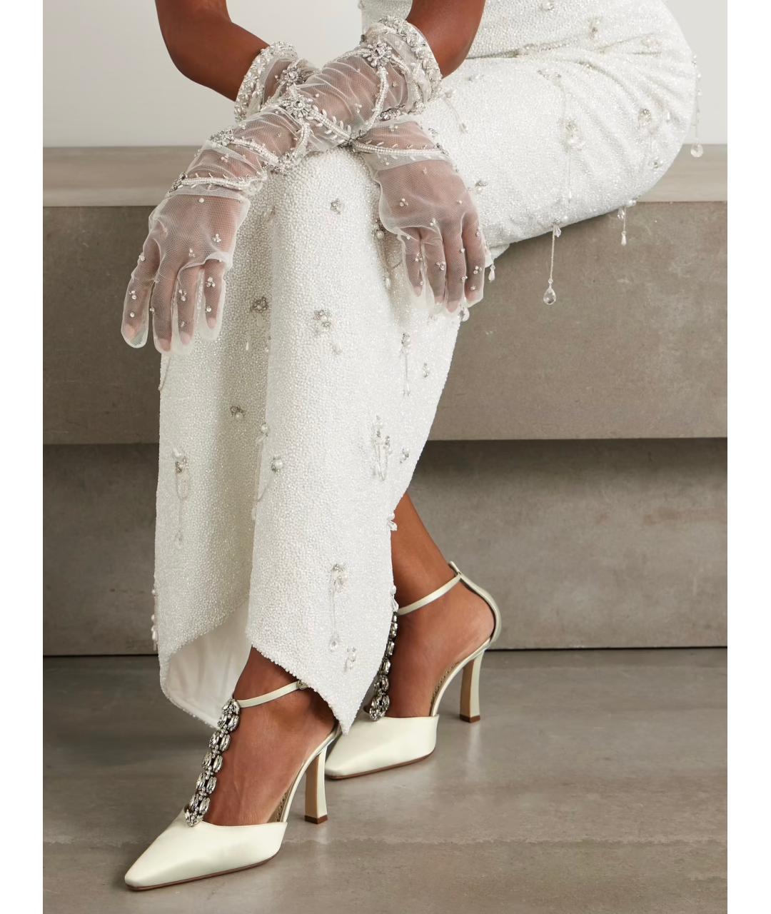 MANOLO BLAHNIK Белые текстильные туфли, фото 2