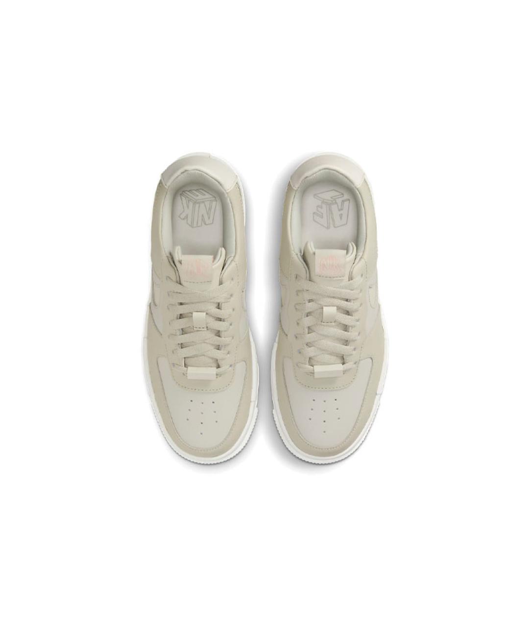 NIKE Бежевые кожаные кроссовки, фото 4