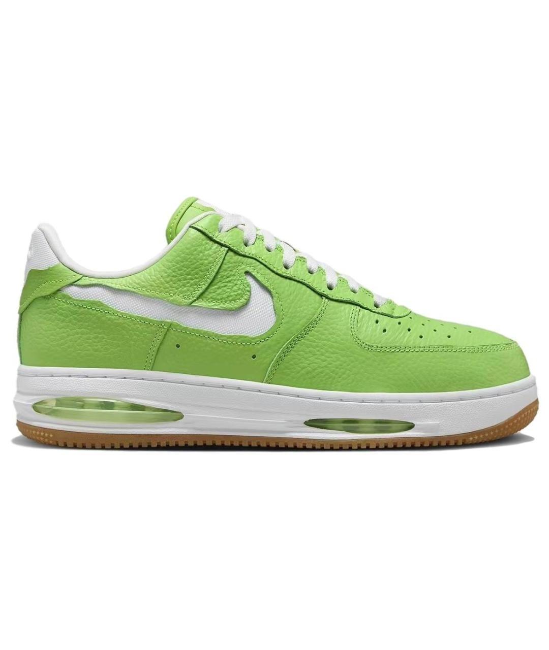 NIKE Зеленые кожаные низкие кроссовки / кеды, фото 1