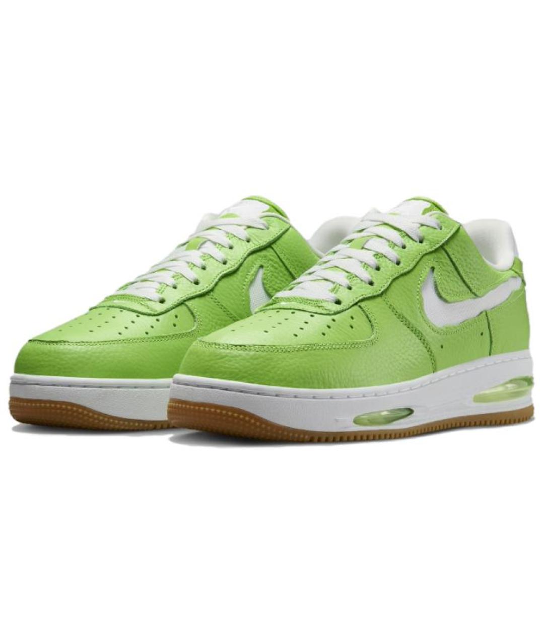 NIKE Зеленые кожаные низкие кроссовки / кеды, фото 4