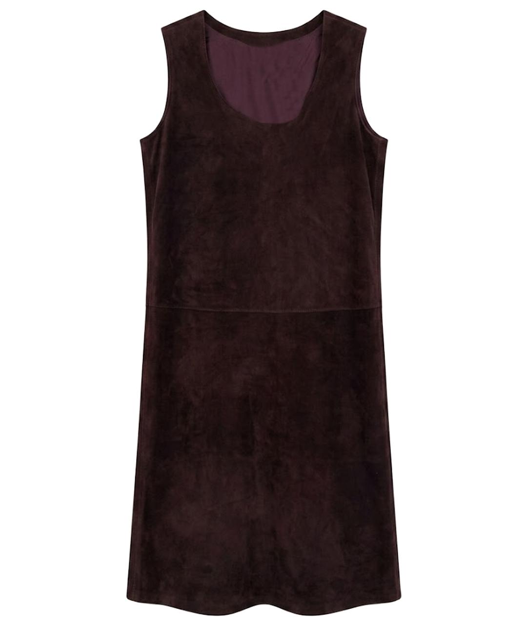 HERMES Бордовое замшевое повседневное платье, фото 1