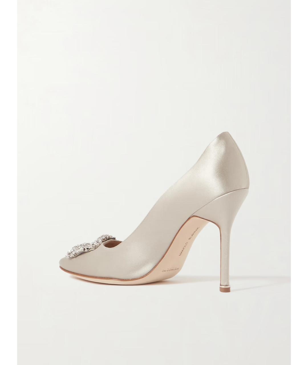 MANOLO BLAHNIK Серые текстильные туфли, фото 4