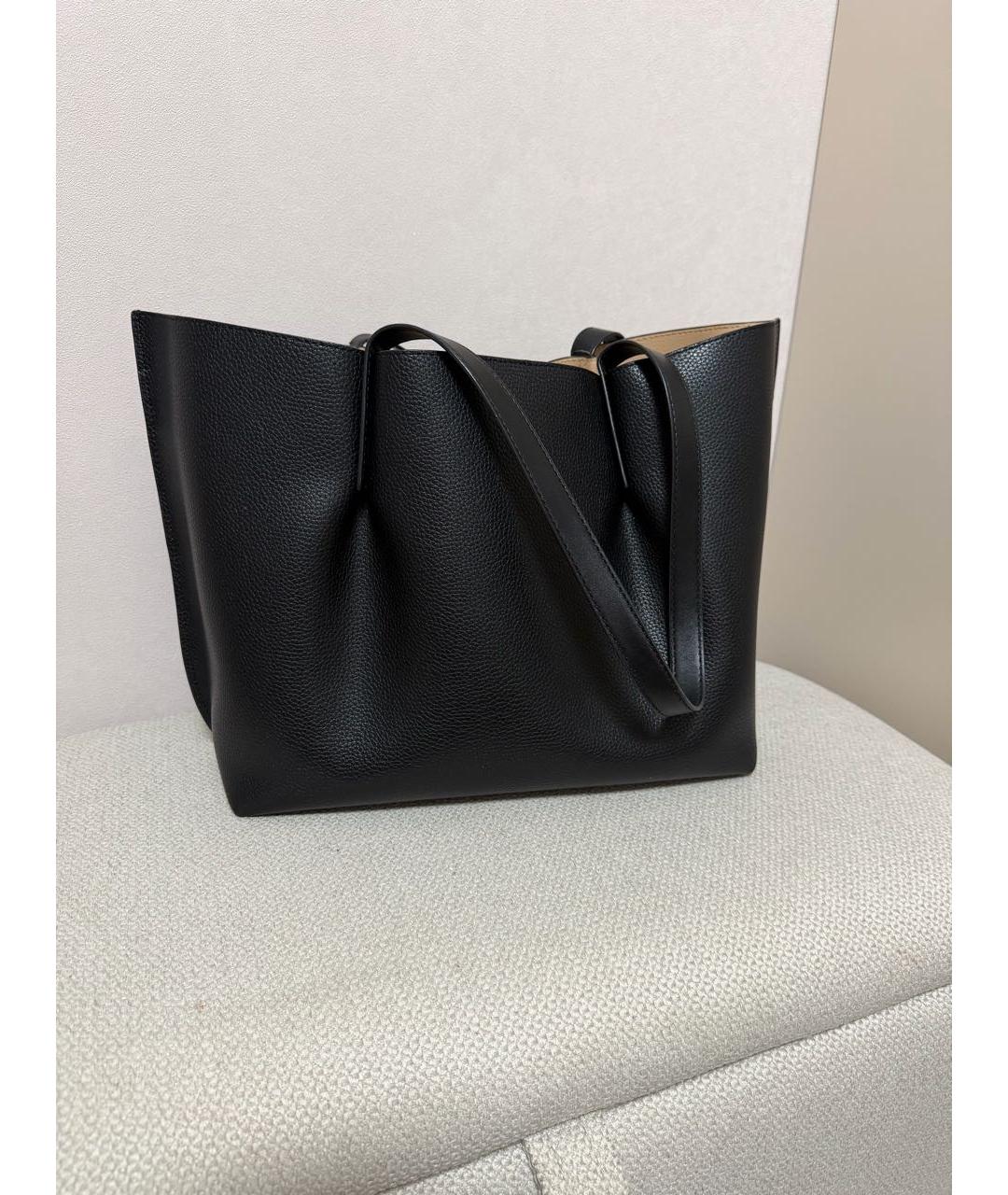 MICHAEL KORS Черная кожаная сумка тоут, фото 2