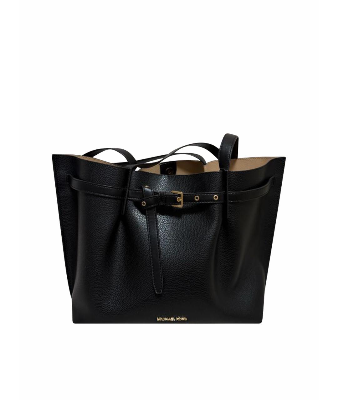 MICHAEL KORS Черная кожаная сумка тоут, фото 1