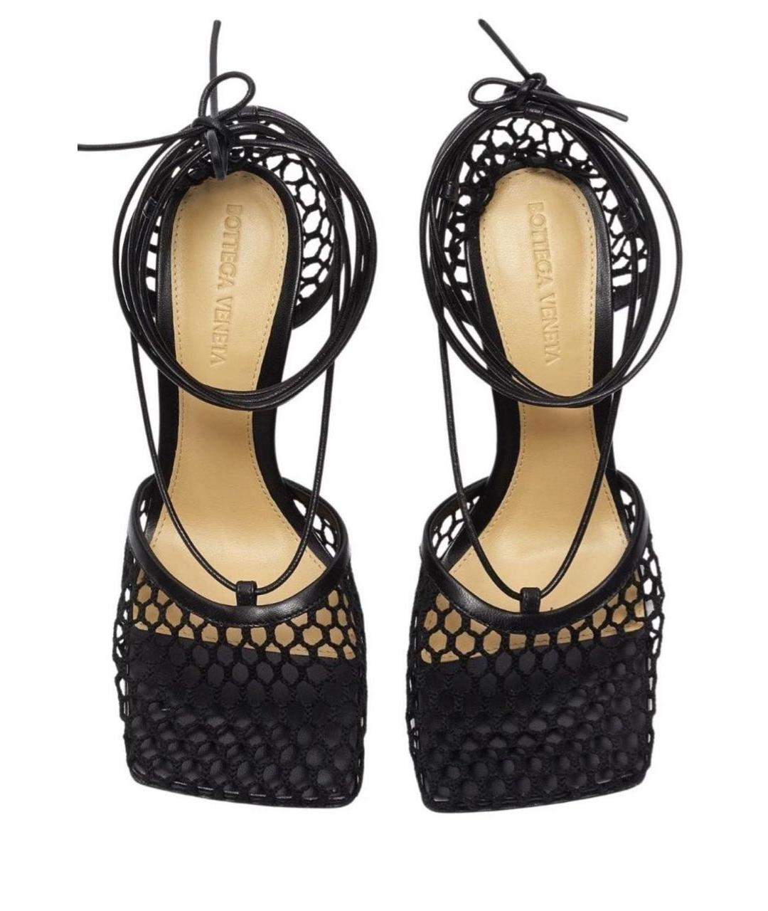 BOTTEGA VENETA Черные кожаные босоножки, фото 6