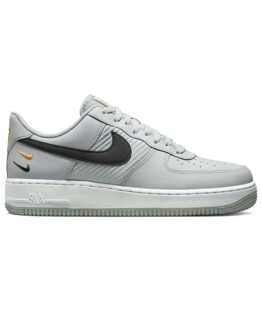 NIKE Серые кожаные низкие кроссовки / кеды, фото 1