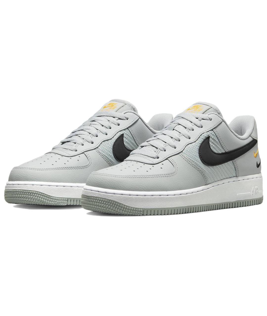 NIKE Серые кожаные низкие кроссовки / кеды, фото 4