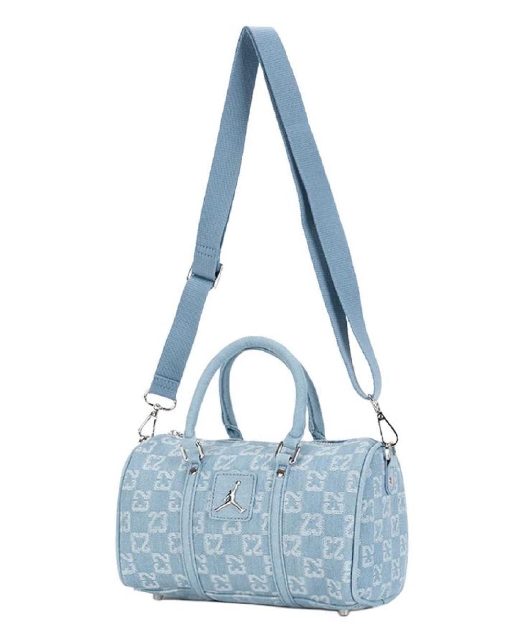 JORDAN Голубая тканевая дорожная/спортивная сумка, фото 3