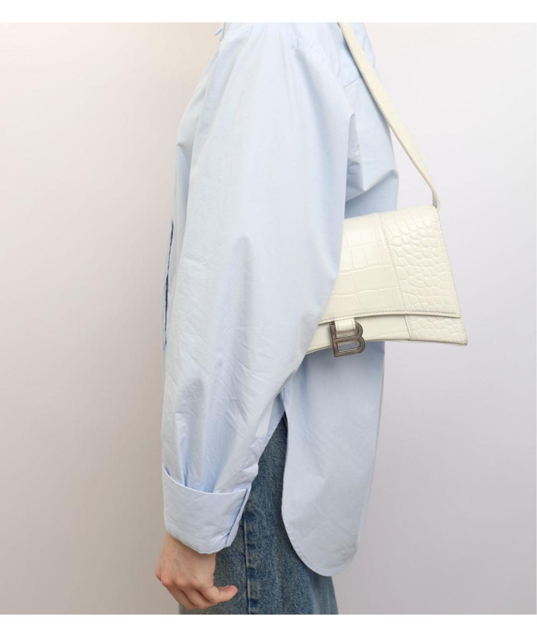 BALENCIAGA Белая кожаная сумка через плечо, фото 7