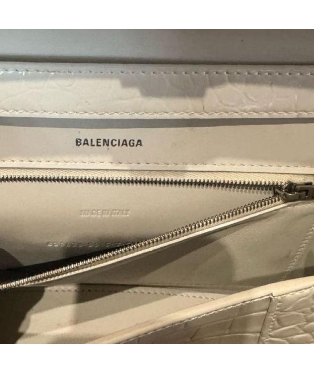 BALENCIAGA Белая кожаная сумка через плечо, фото 4