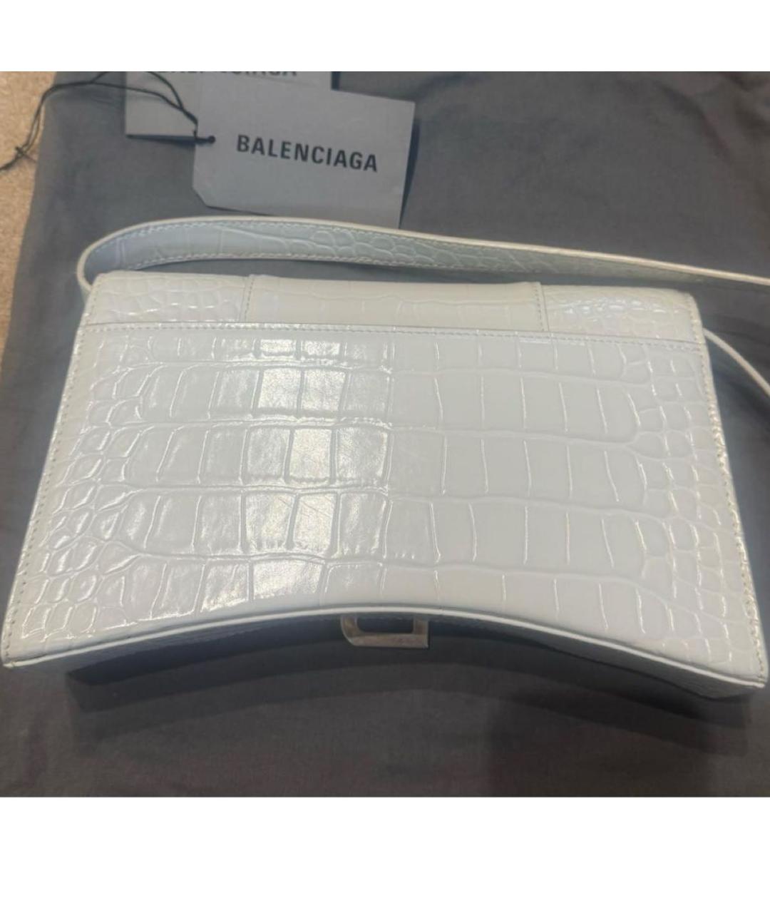 BALENCIAGA Белая кожаная сумка через плечо, фото 3