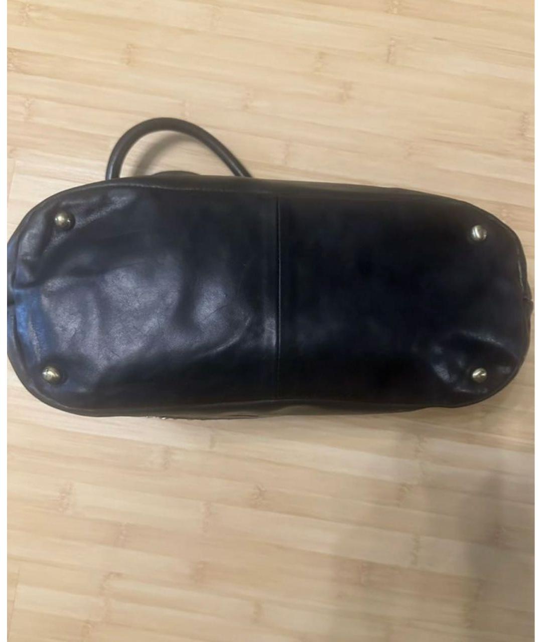 CHLOE Черная кожаная сумка с короткими ручками, фото 5