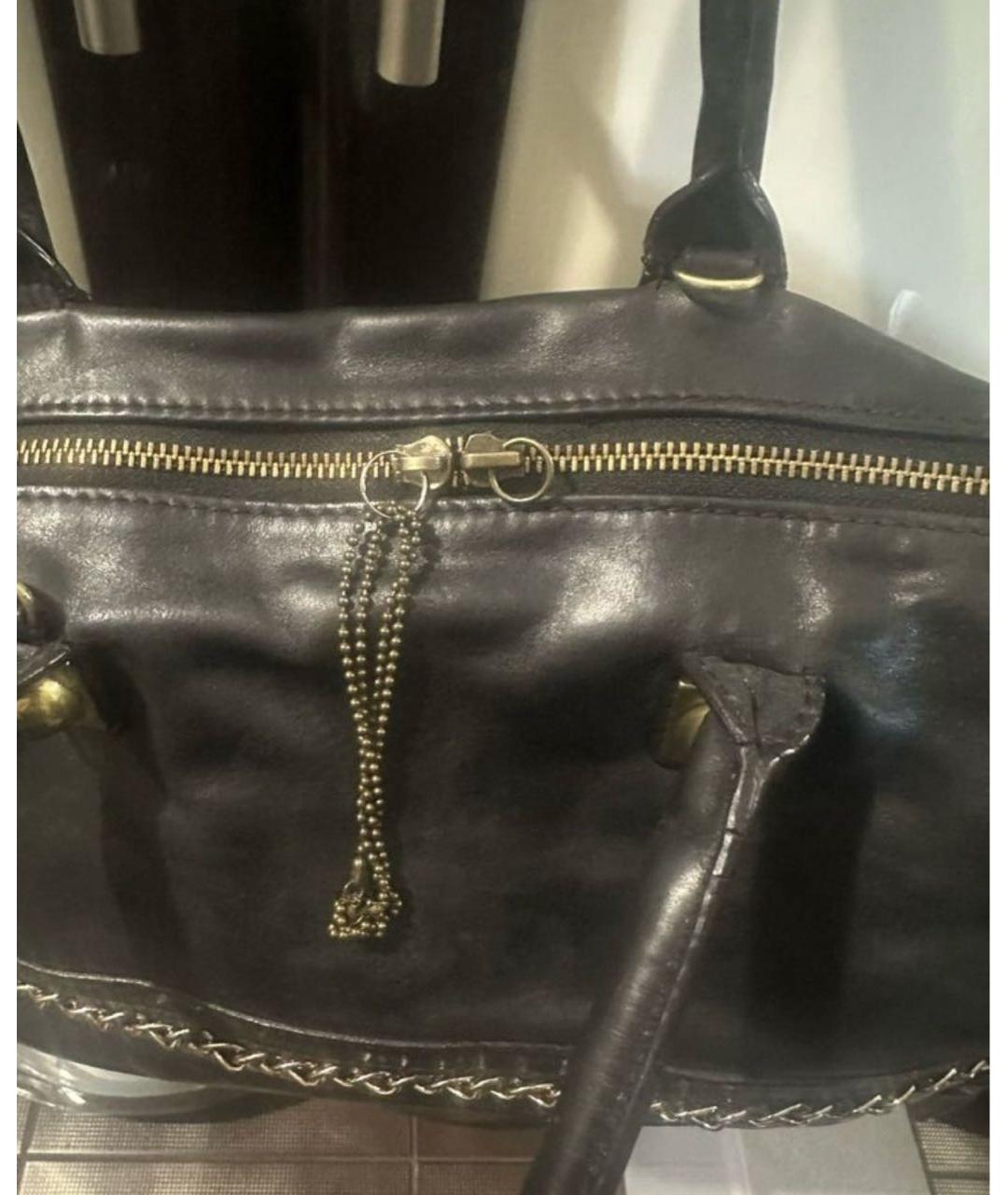 CHLOE Черная кожаная сумка с короткими ручками, фото 3