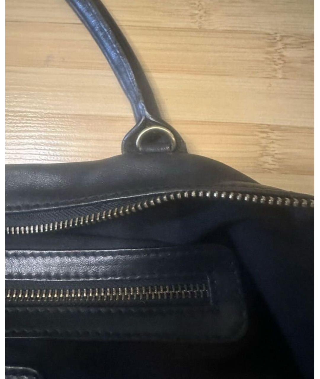 CHLOE Черная кожаная сумка с короткими ручками, фото 2