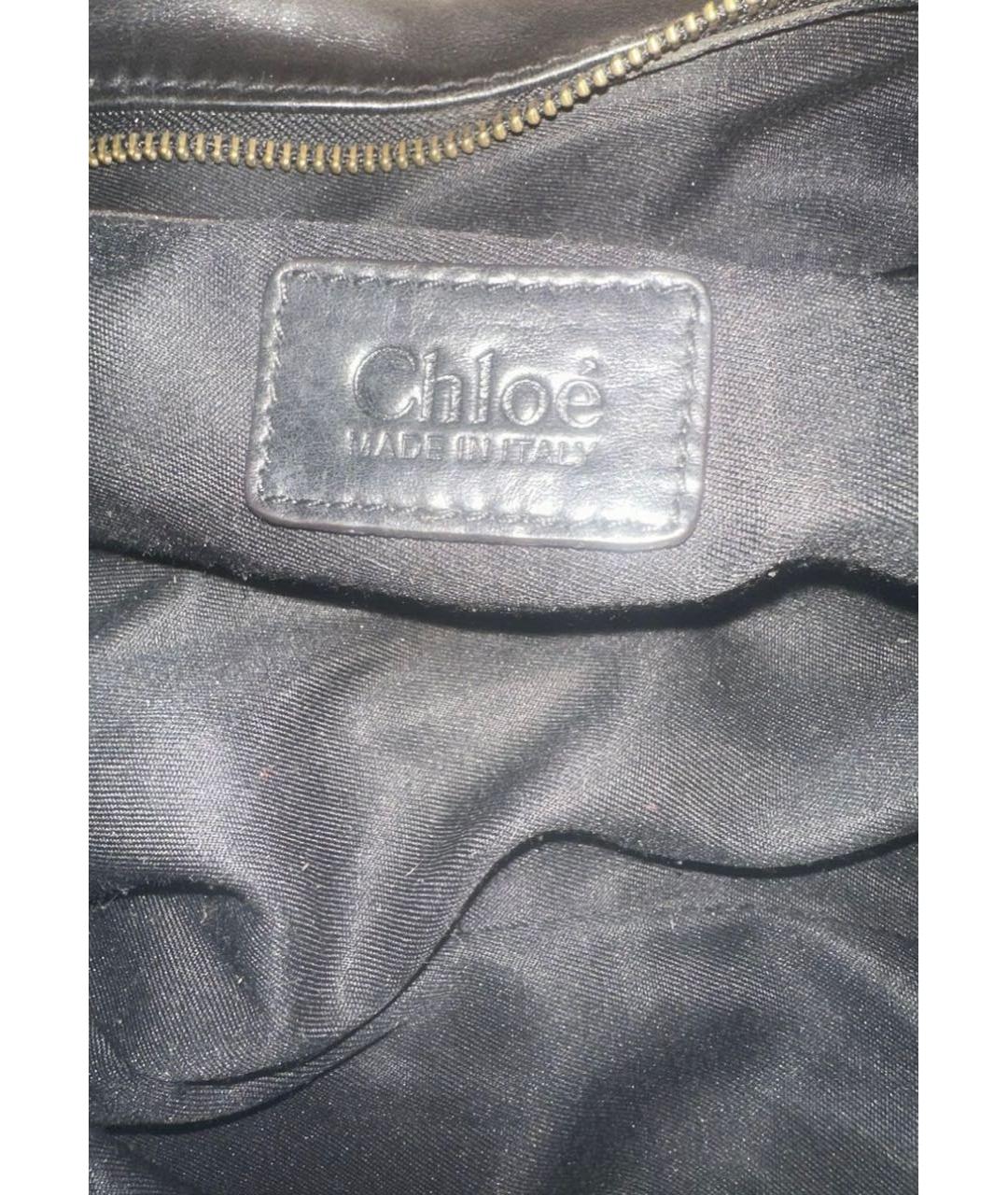 CHLOE Черная кожаная сумка с короткими ручками, фото 4