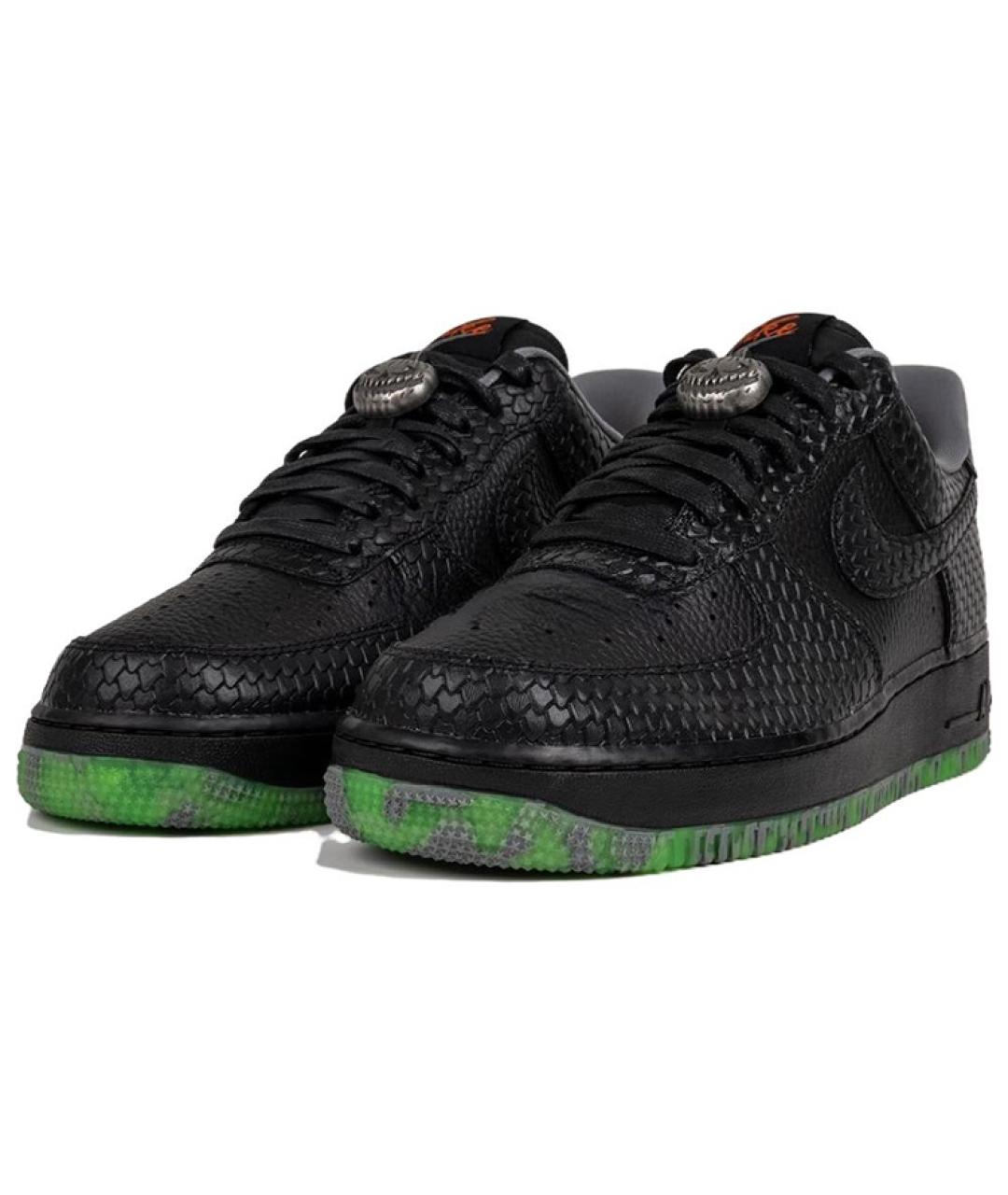 NIKE Черные кожаные низкие кроссовки / кеды, фото 4